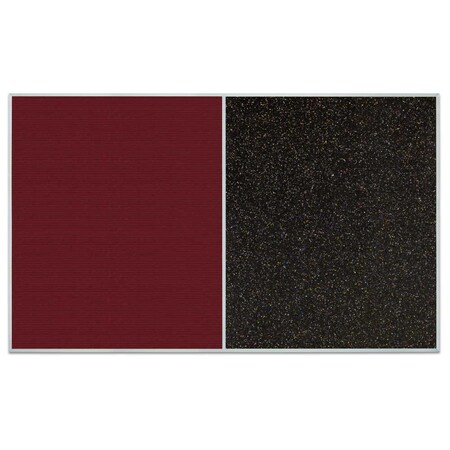 United Visual Products Sliding Door Indoor Enclosed Corkboard, 9 UV9011ACSH-BLACK-DBURGU